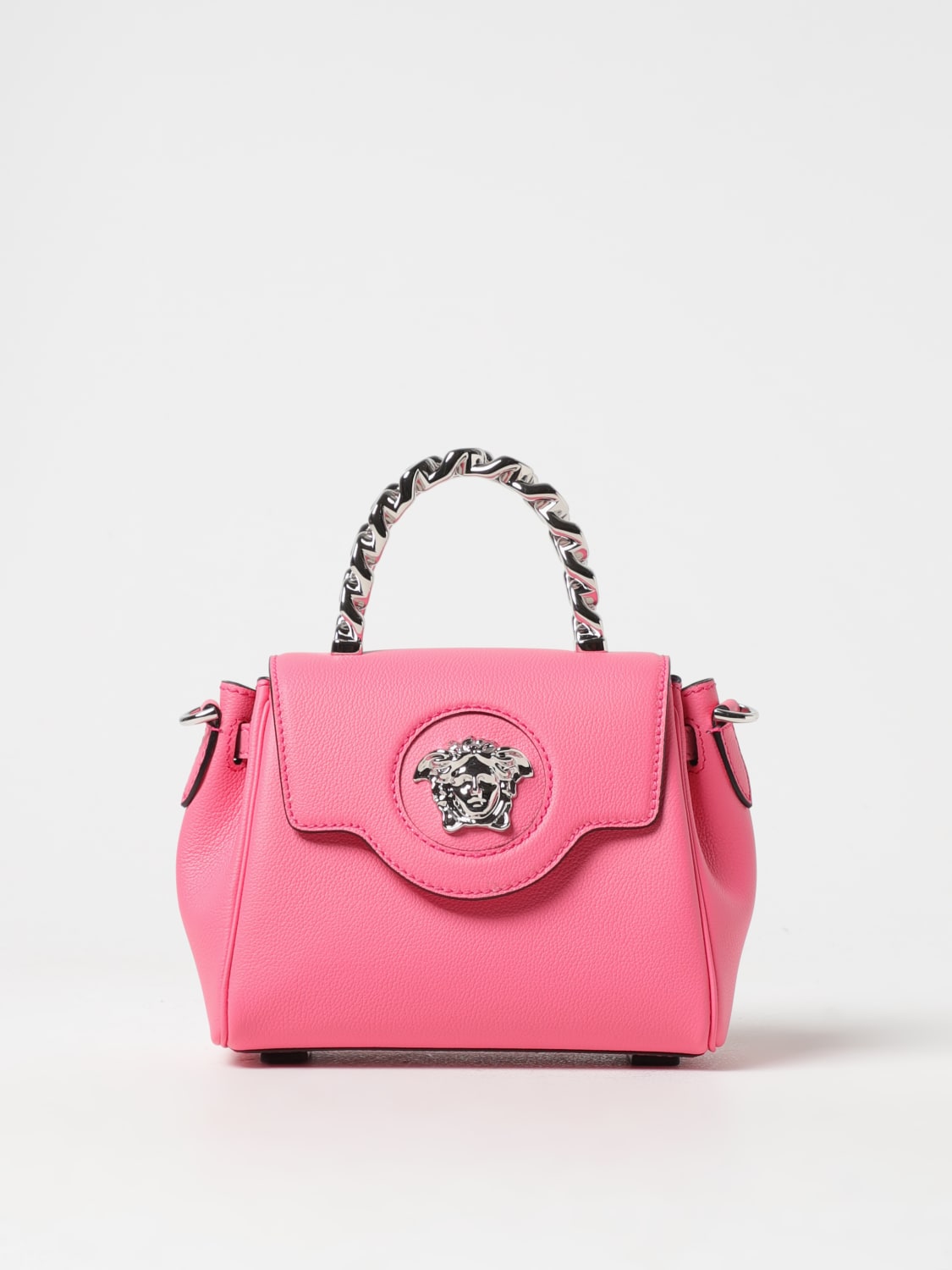 Versace Medusa Grained Leather Bag in Pink