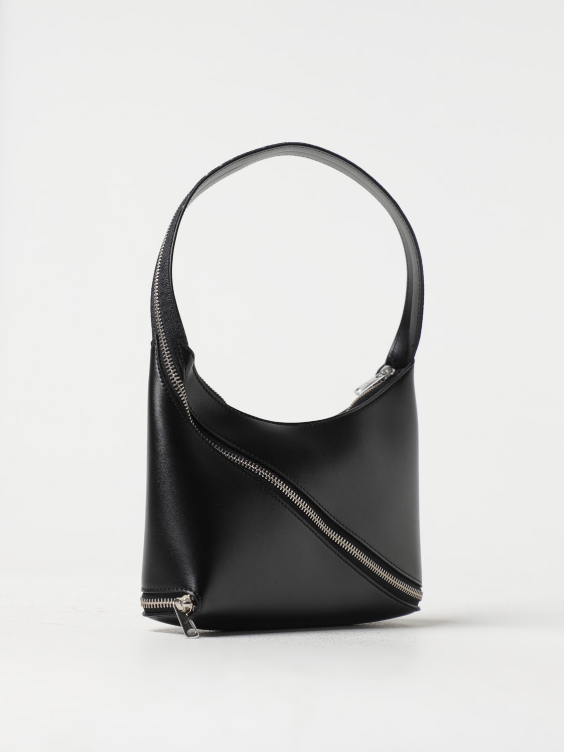 Leather Shoulder Bag in Black - Coperni