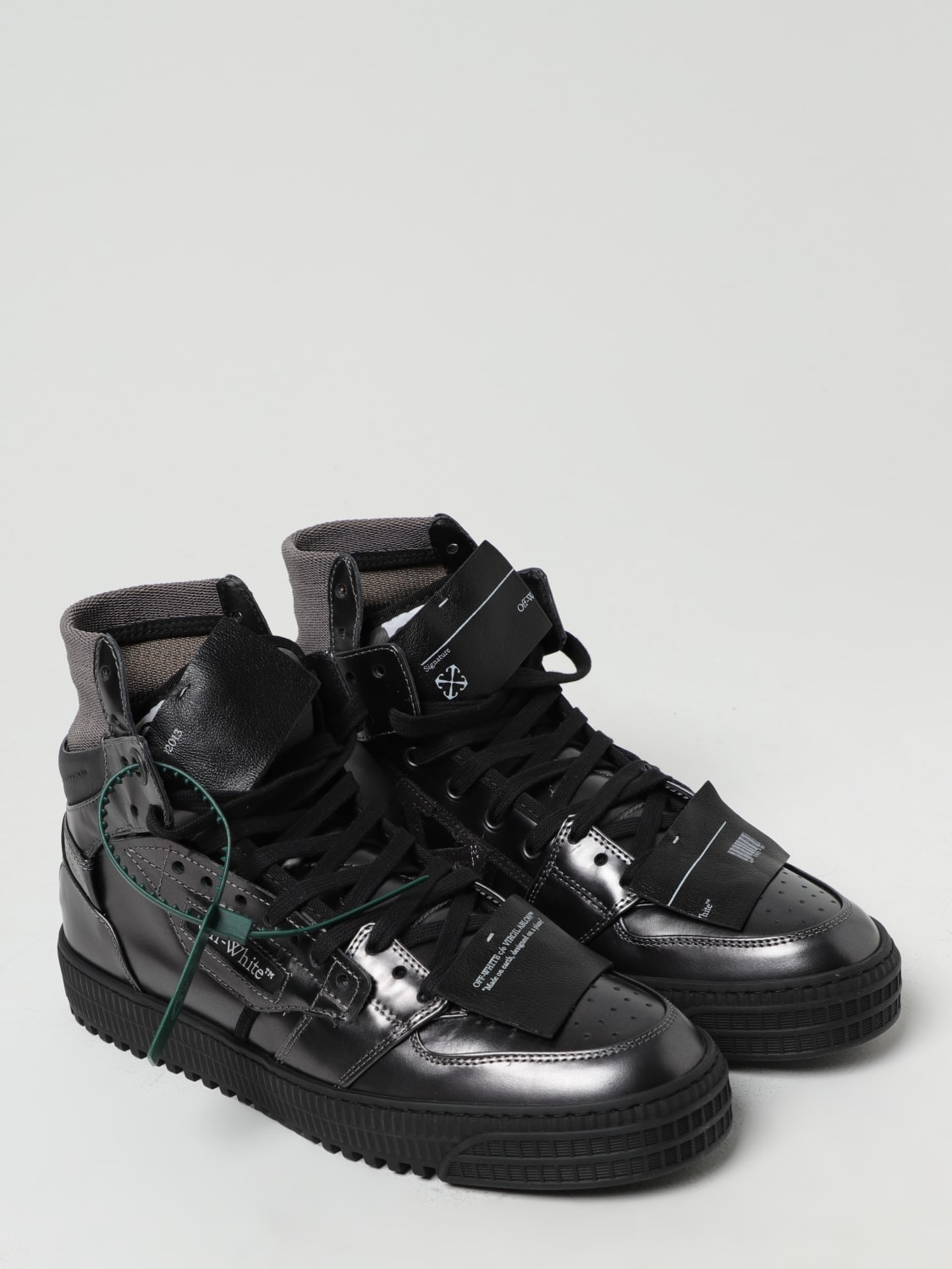 Off-White Black Suede And Canvas Off-Court 3.0 Hight Top Sneakers Size 43  Off-White