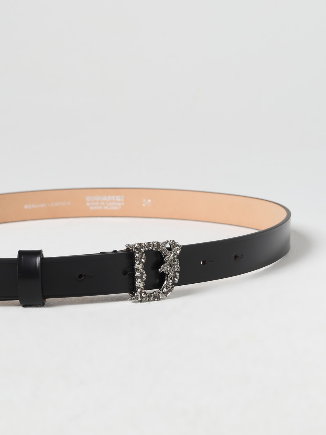 DSquared2 Black Studded Leather Belt