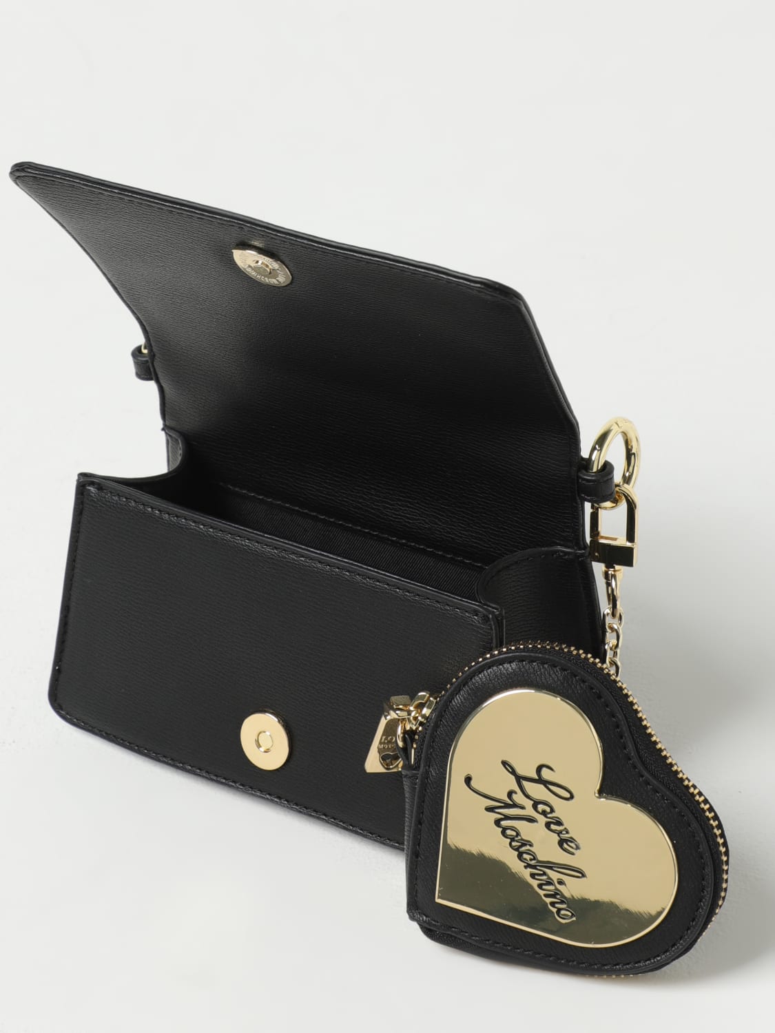 Heart Shaped Leather Coin Purse in Black - Jil Sander