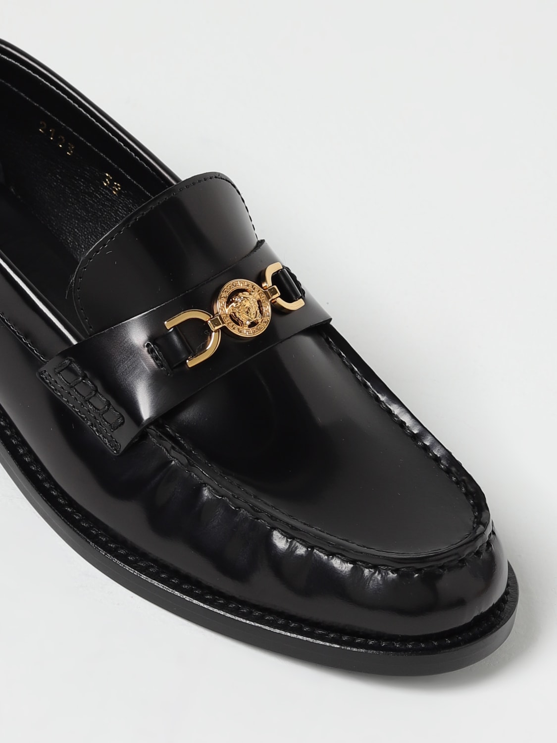Success Black/White Versace Print Slip-on Men's Dress Shoe
