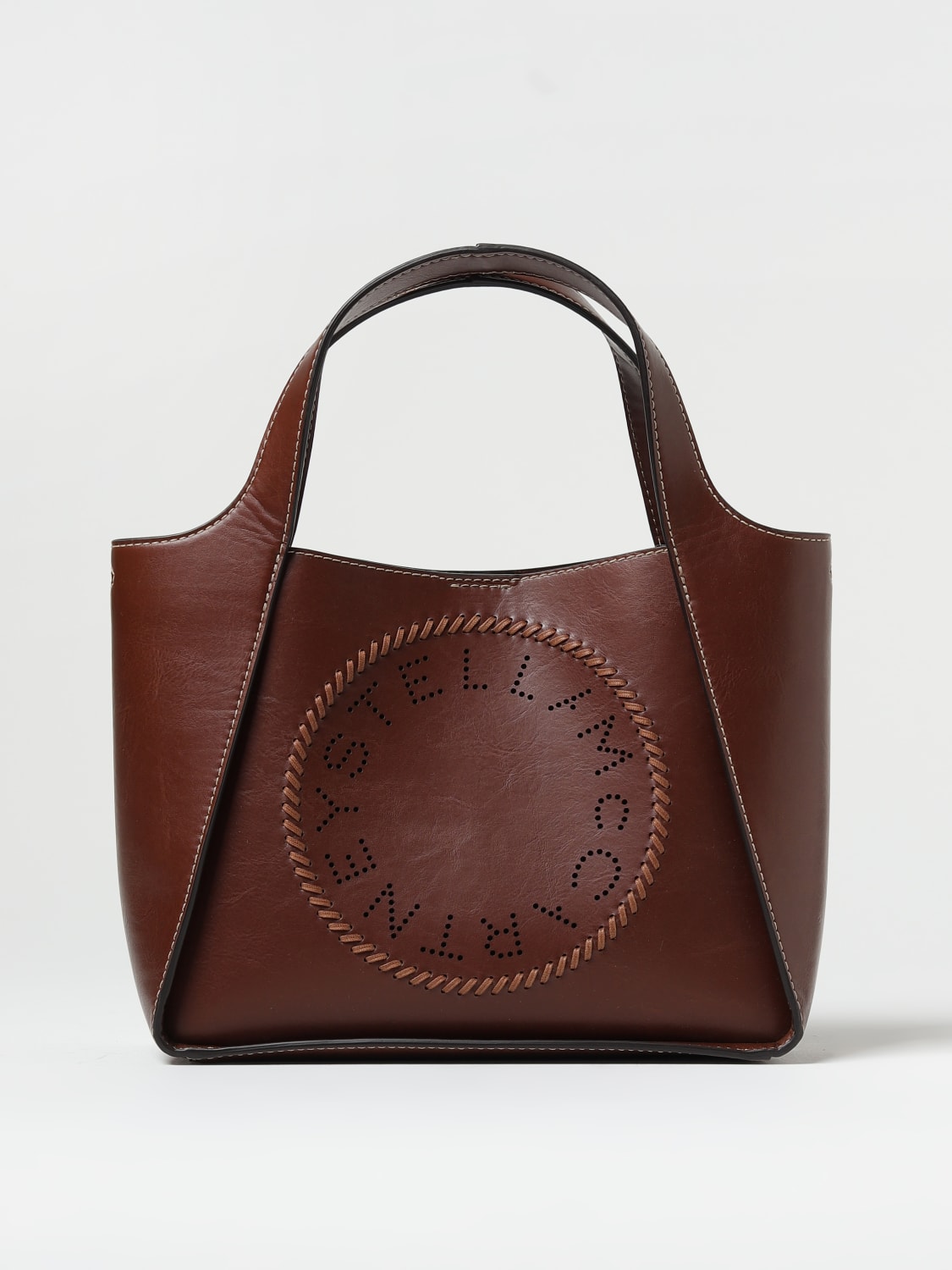 STELLA MCCARTNEY: bag in synthetic leather with logo - Brown