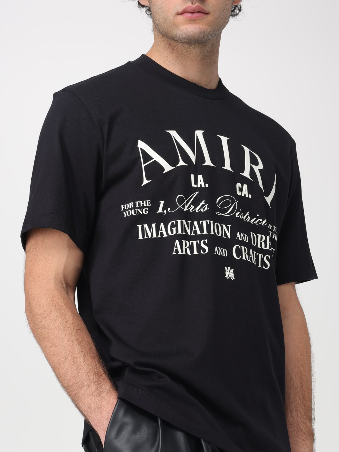 Amiri Bandana Logo T-shirt in Black for Men