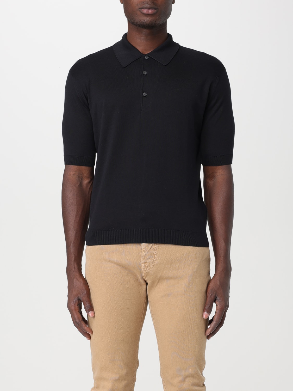 JOHN SMEDLEY: polo shirt for man - Black | John Smedley polo shirt