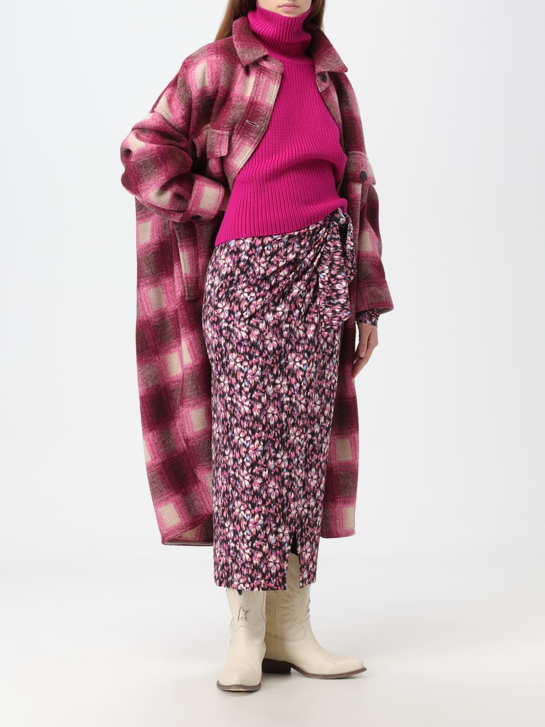 MARANT ETOILE: coat for woman - Fuchsia | Isabel Marant coat MA0018FAA3D27E online at GIGLIO.COM