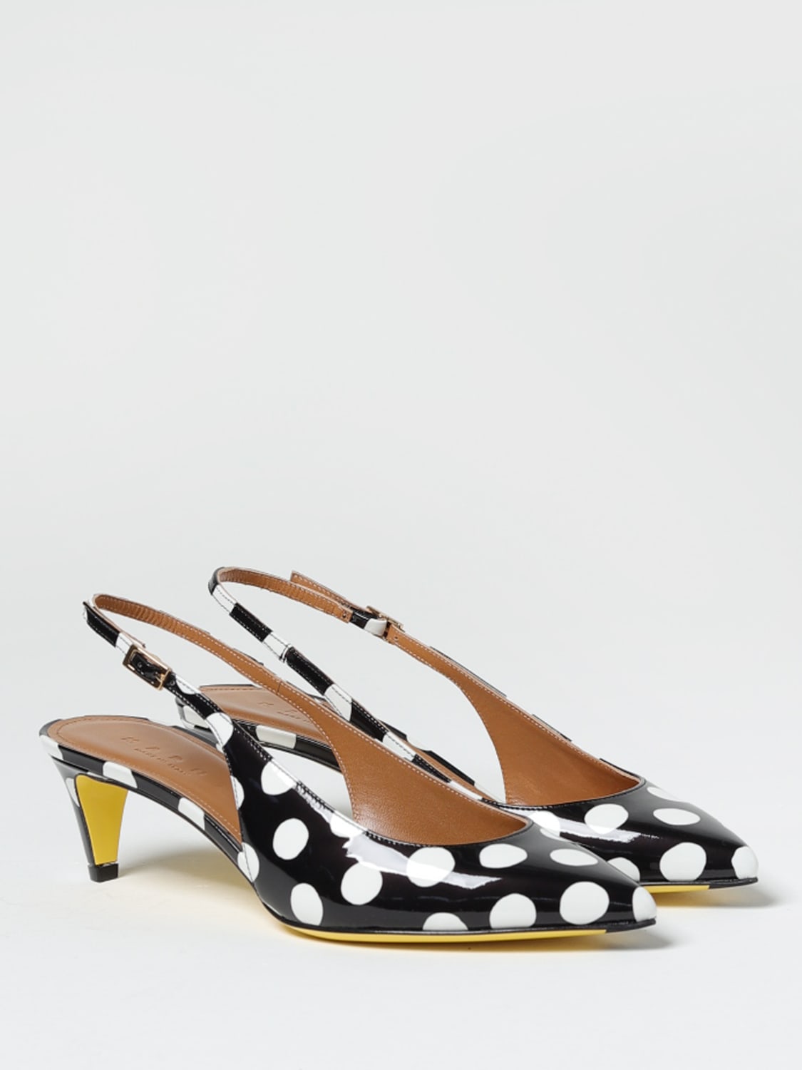 Polka Dot Patent Leather Slingback Pumps in Multicoloured - Marni