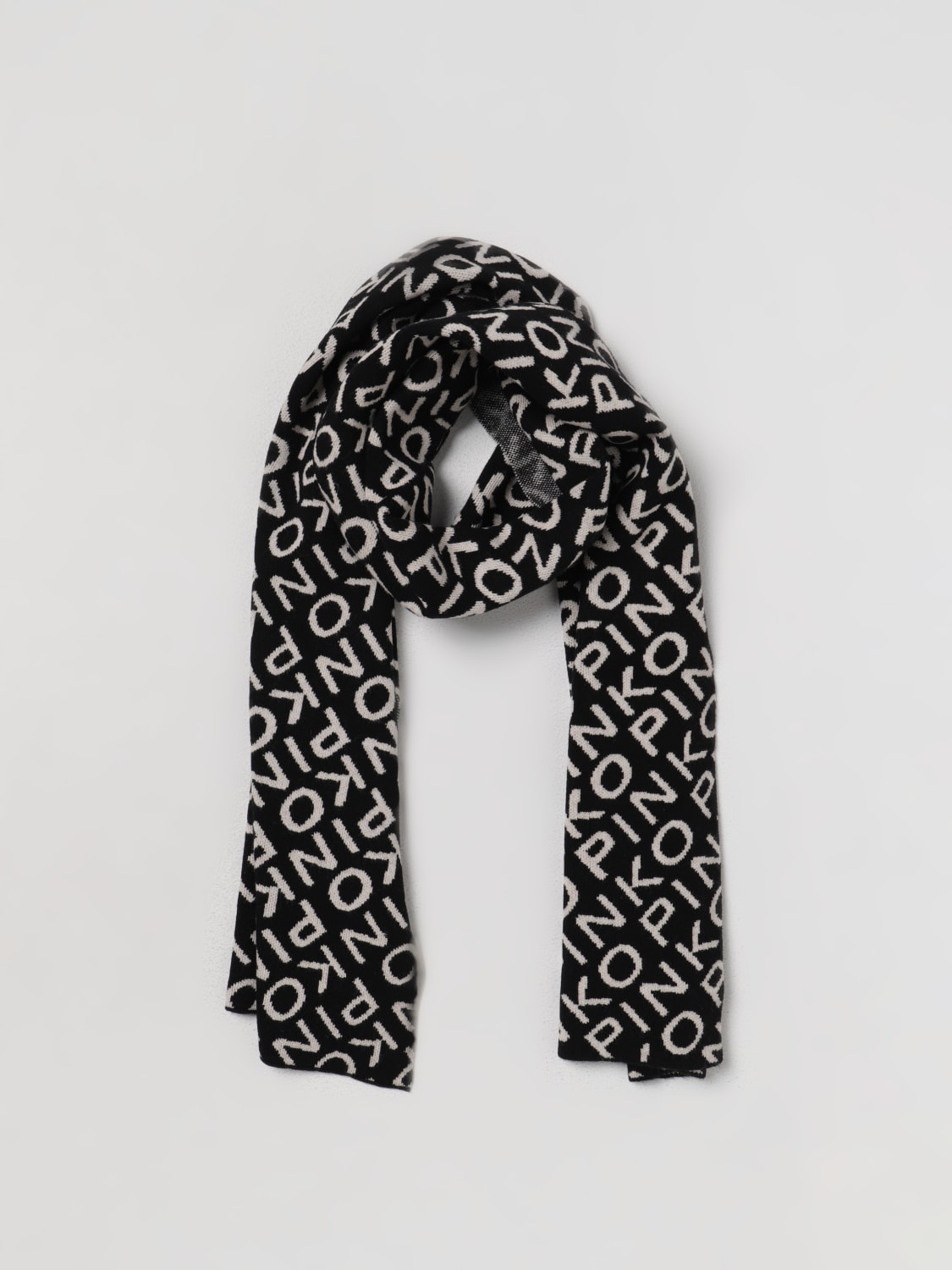 Lv black and white checkered scarf