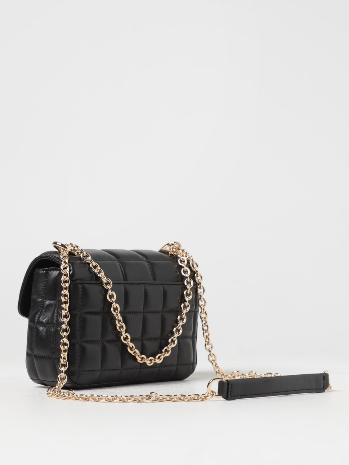 Michael Kors - Black Quilted Leather Crossbody Bag w/ Gold Chain Strap