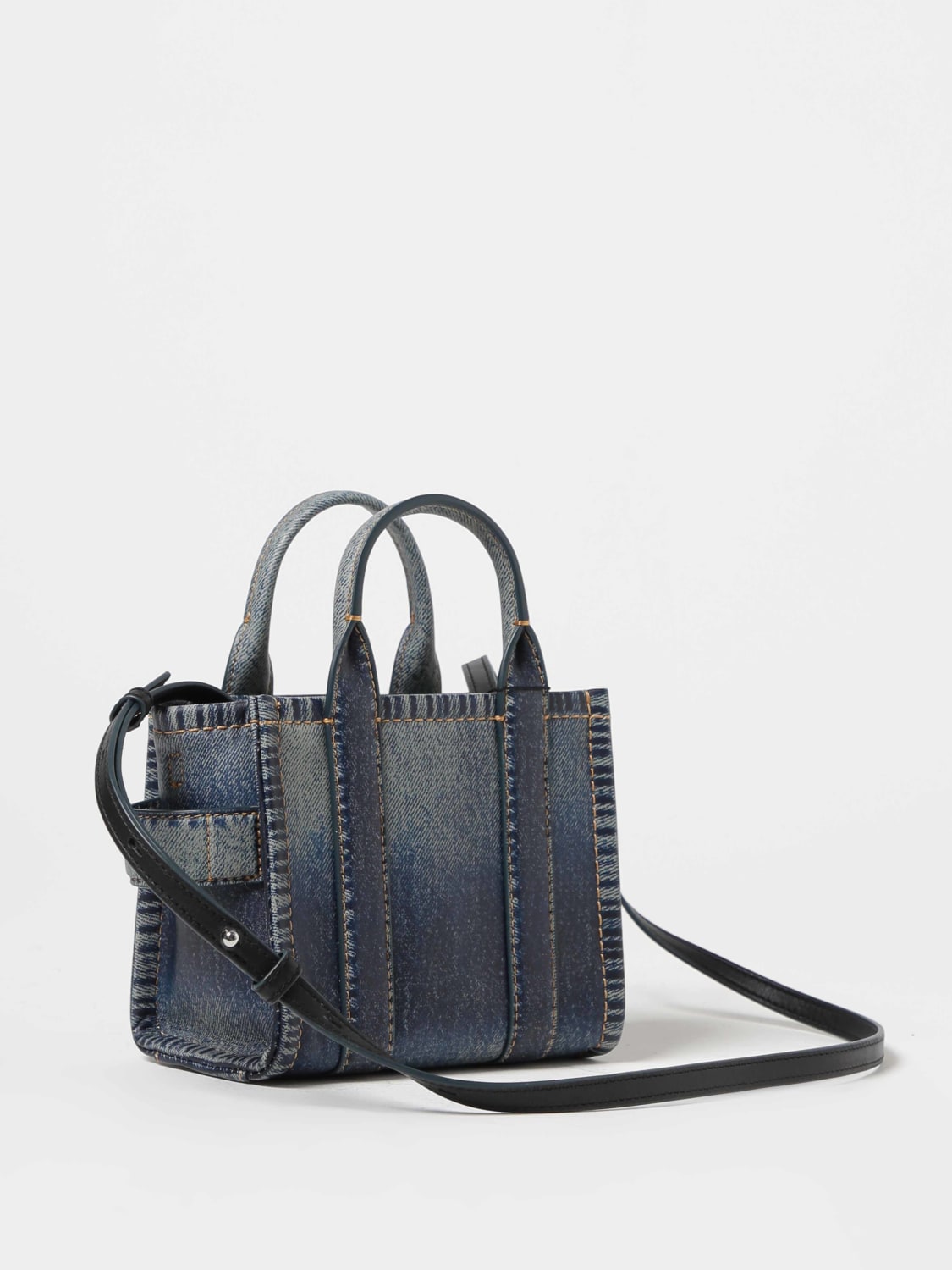 The Mini Tote Bag of Marc Jacobs - Khaki jean mini bag with shoulder strap  for women