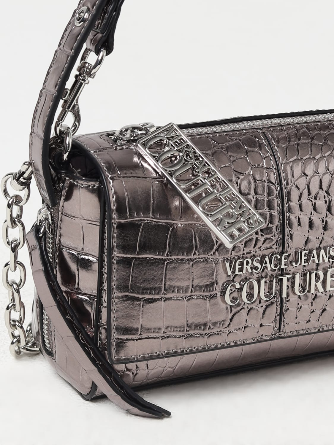 Versace Crocodile Shoulder Bag - Black Shoulder Bags, Handbags