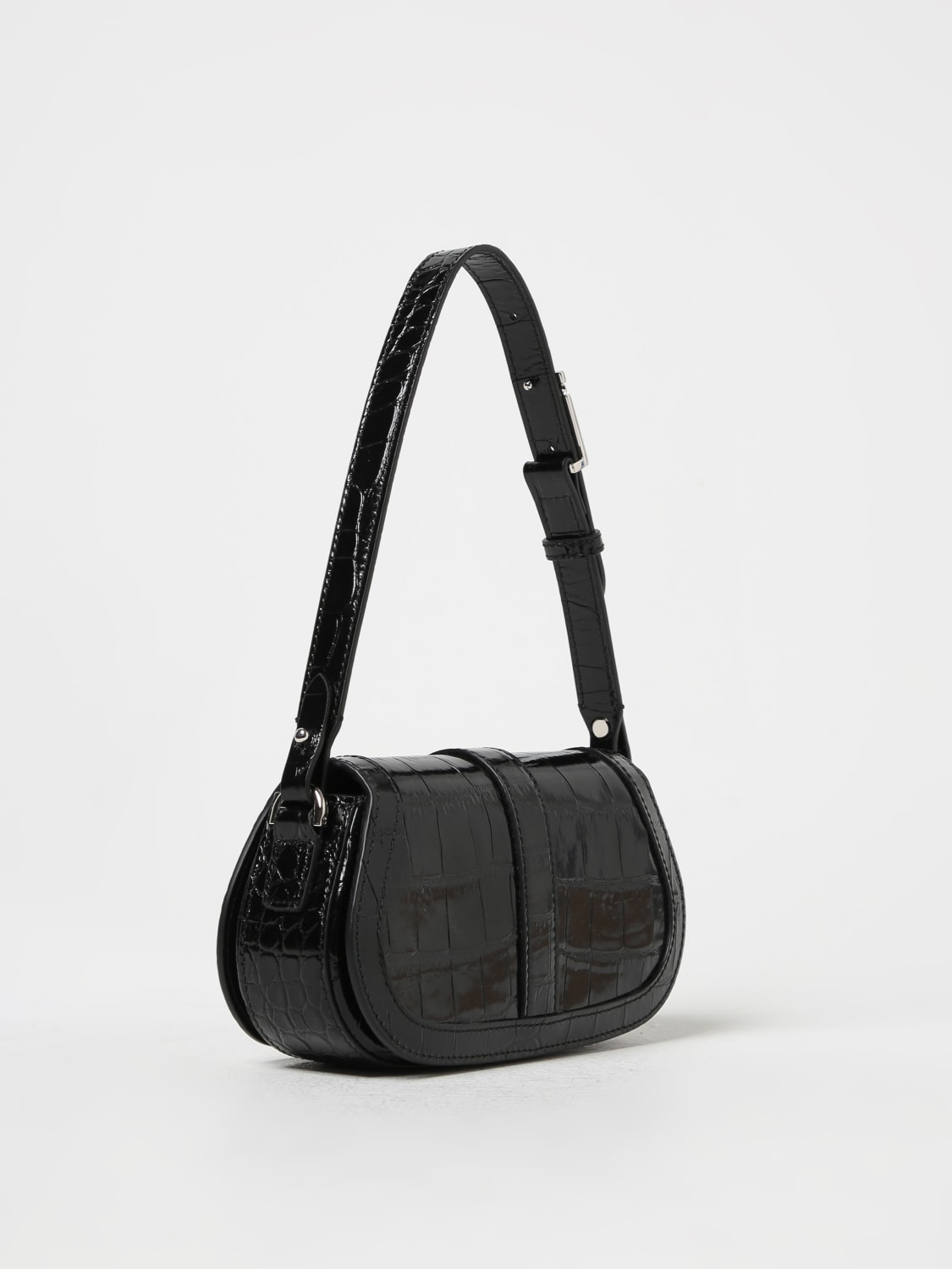 Versace Croc-Effect Greca Goddess Shoulder Bag