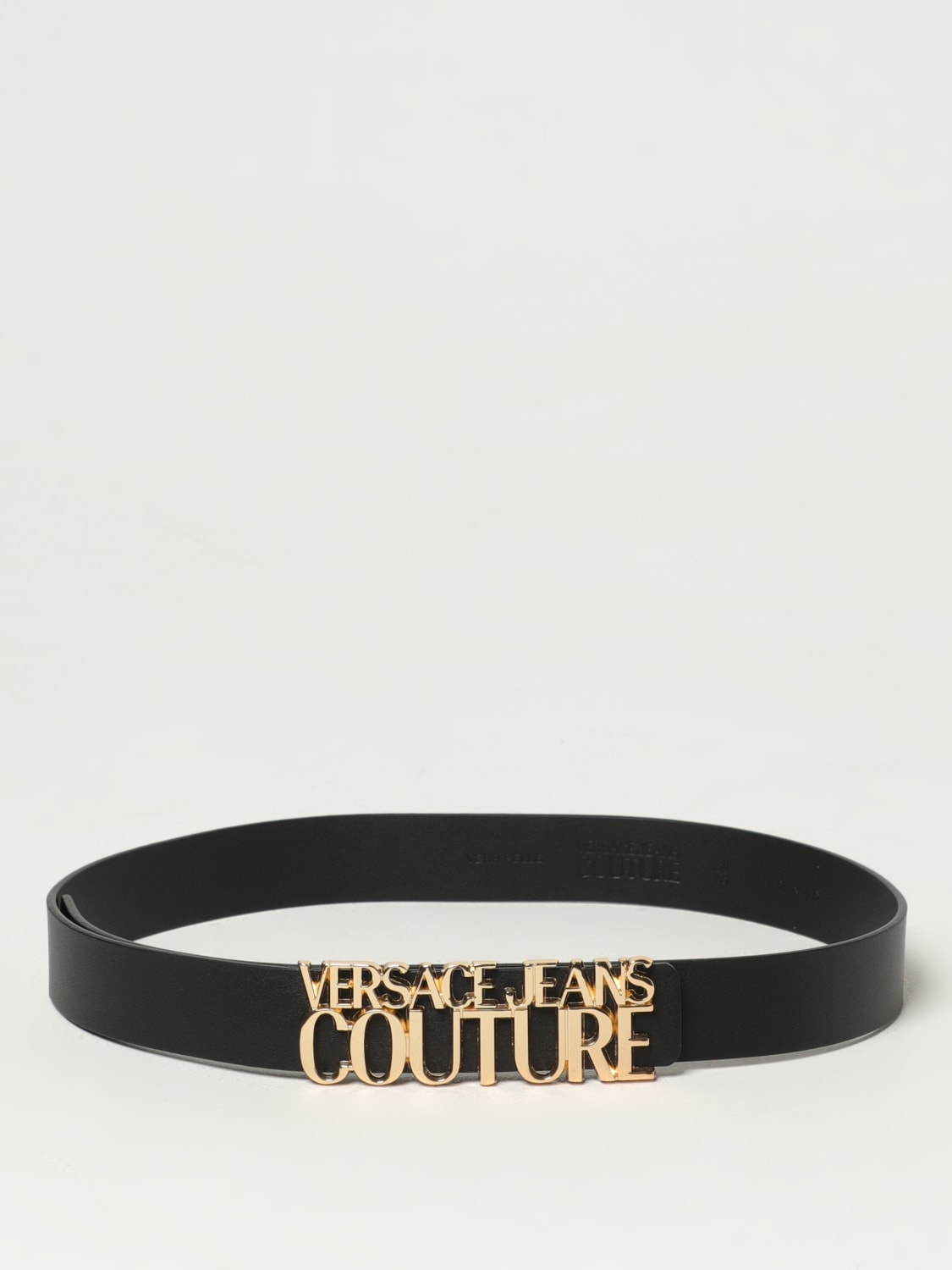 Cintura Versace Jeans Couture in pelle con fibbia logo