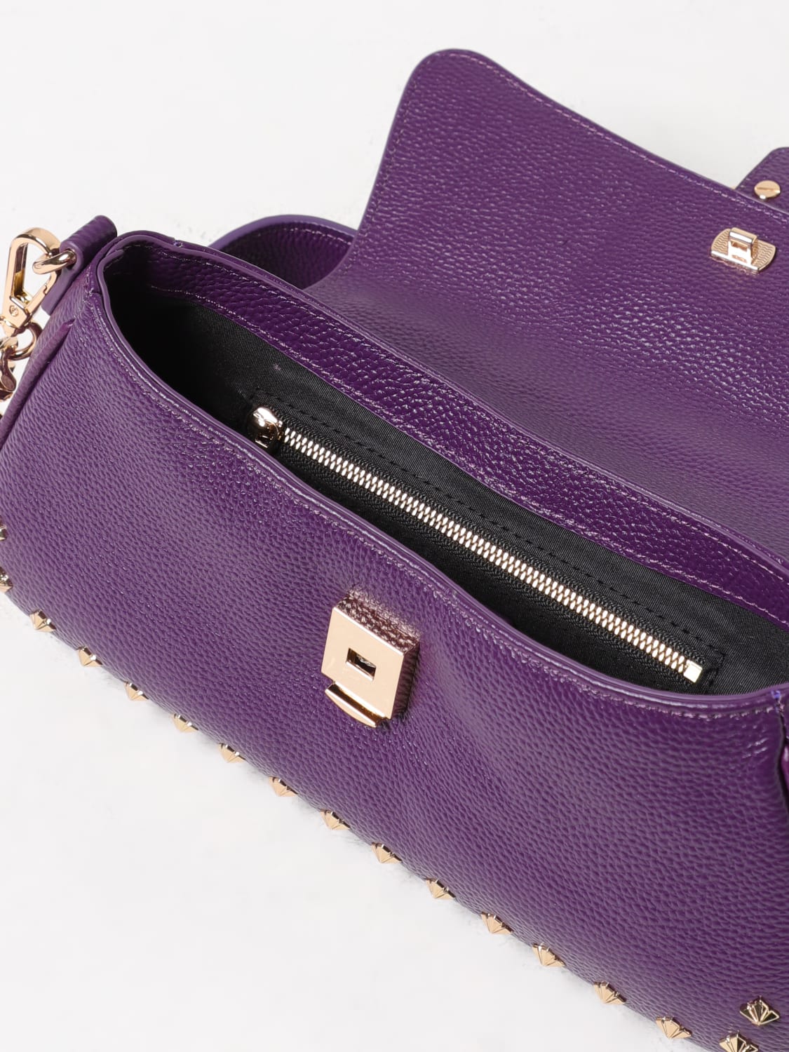 BORSA CON BORCHIE VIOLA