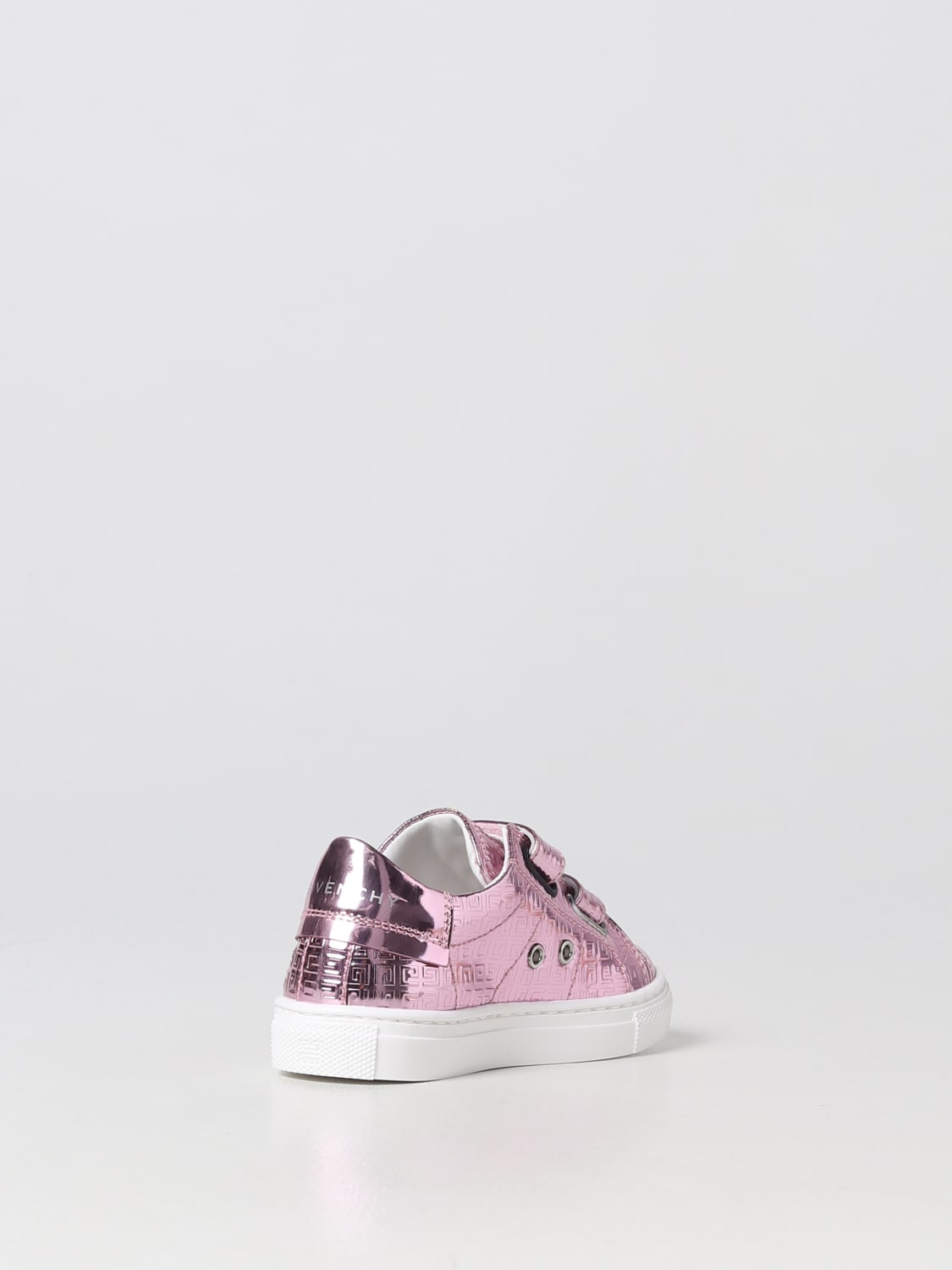 Givenchy Girls Metallic Pink Monogram Print Velcro Sneakers, Brand Size 33 (1.5 Little Kids) in Pink Washed Pink