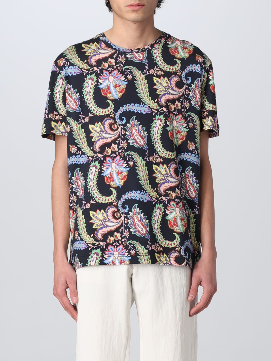 ETRO: T-shirt with ornamental Paisley - | Etro t-shirt online on GIGLIO.COM
