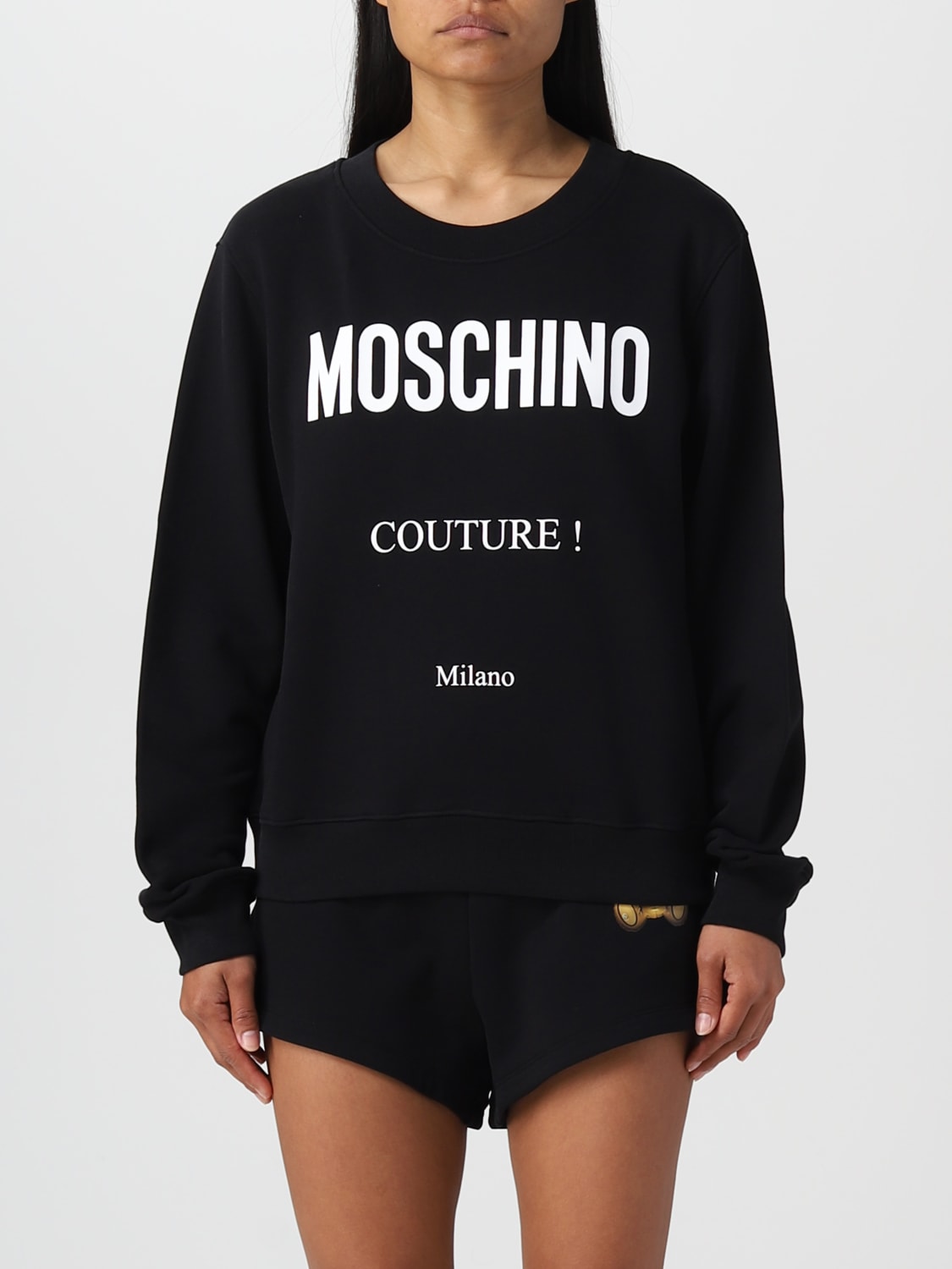 Felpa Moschino Couture: Felpa Moschino Couture in cotone nero 2