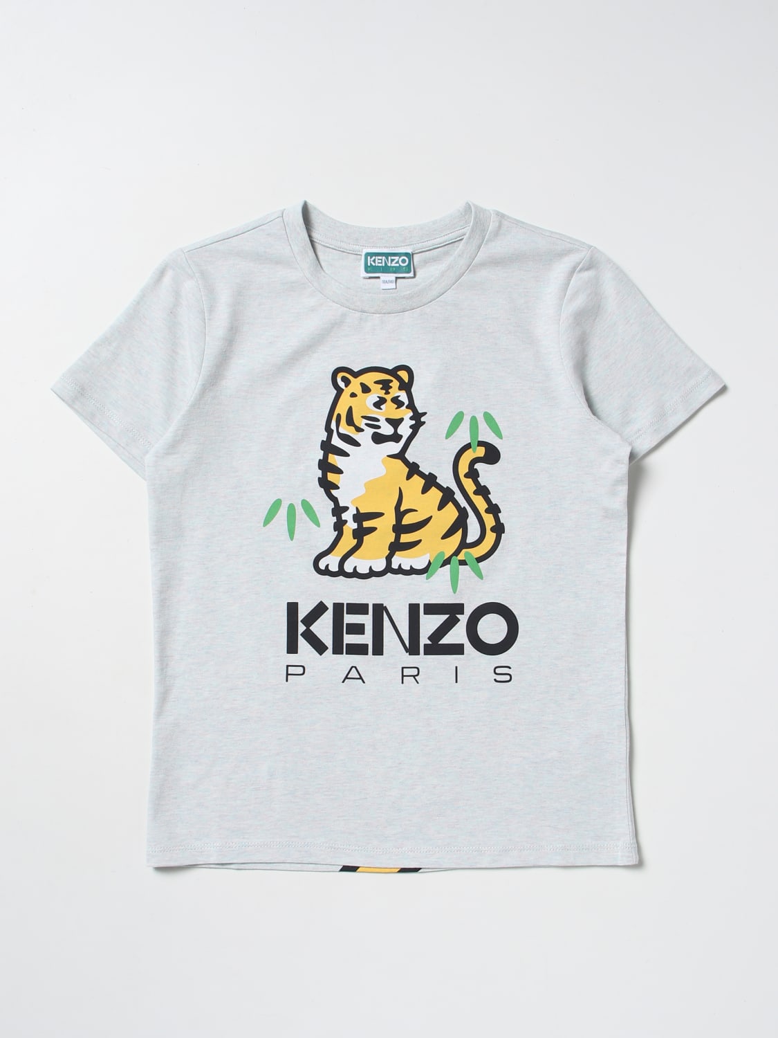 T-shirt Kenzo Kids: T-shirt Kenzo Junior con stampa Tigre grigio 2