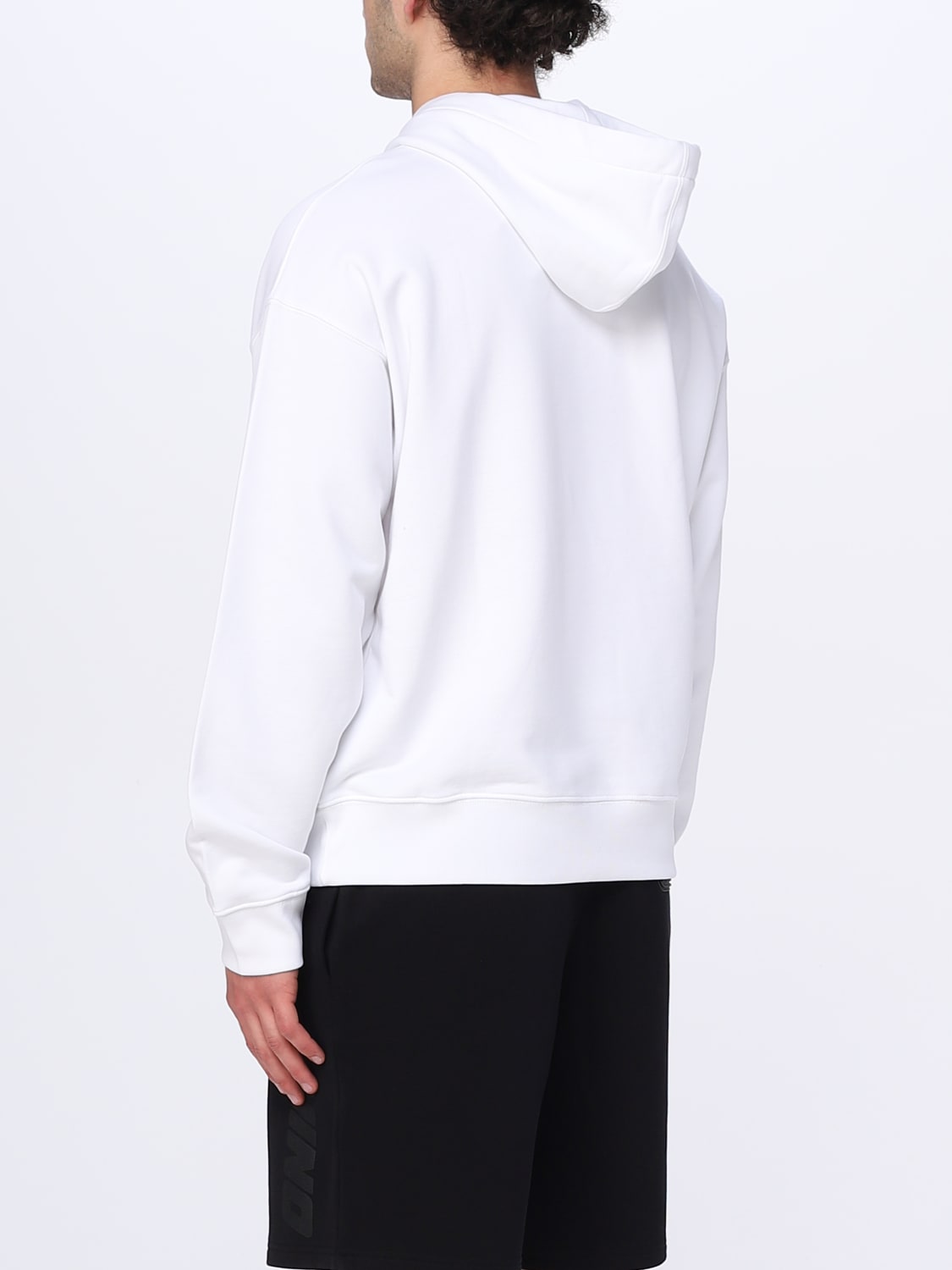 Felpa Moschino Couture: Felpa Moschino Couture in cotone con logo texturizzato bianco 2