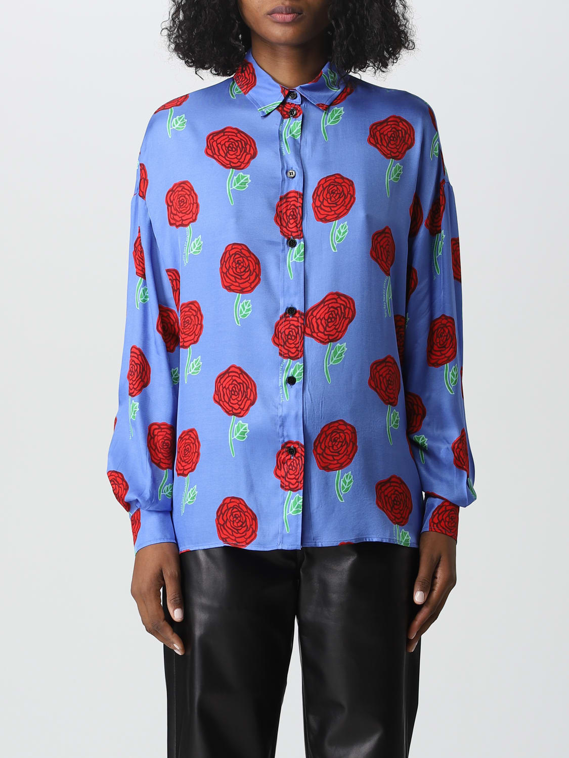 VERSACE JEANS COUTURE, Blue Men's Patterned Shirt