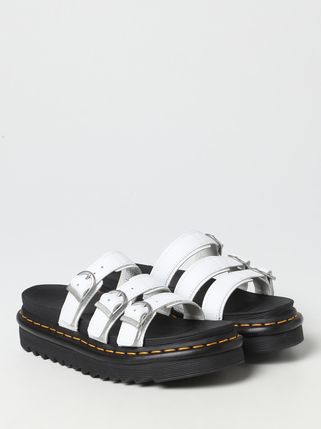 DR. MARTENS: flat sandals for woman - White | Dr. Martens flat sandals ...