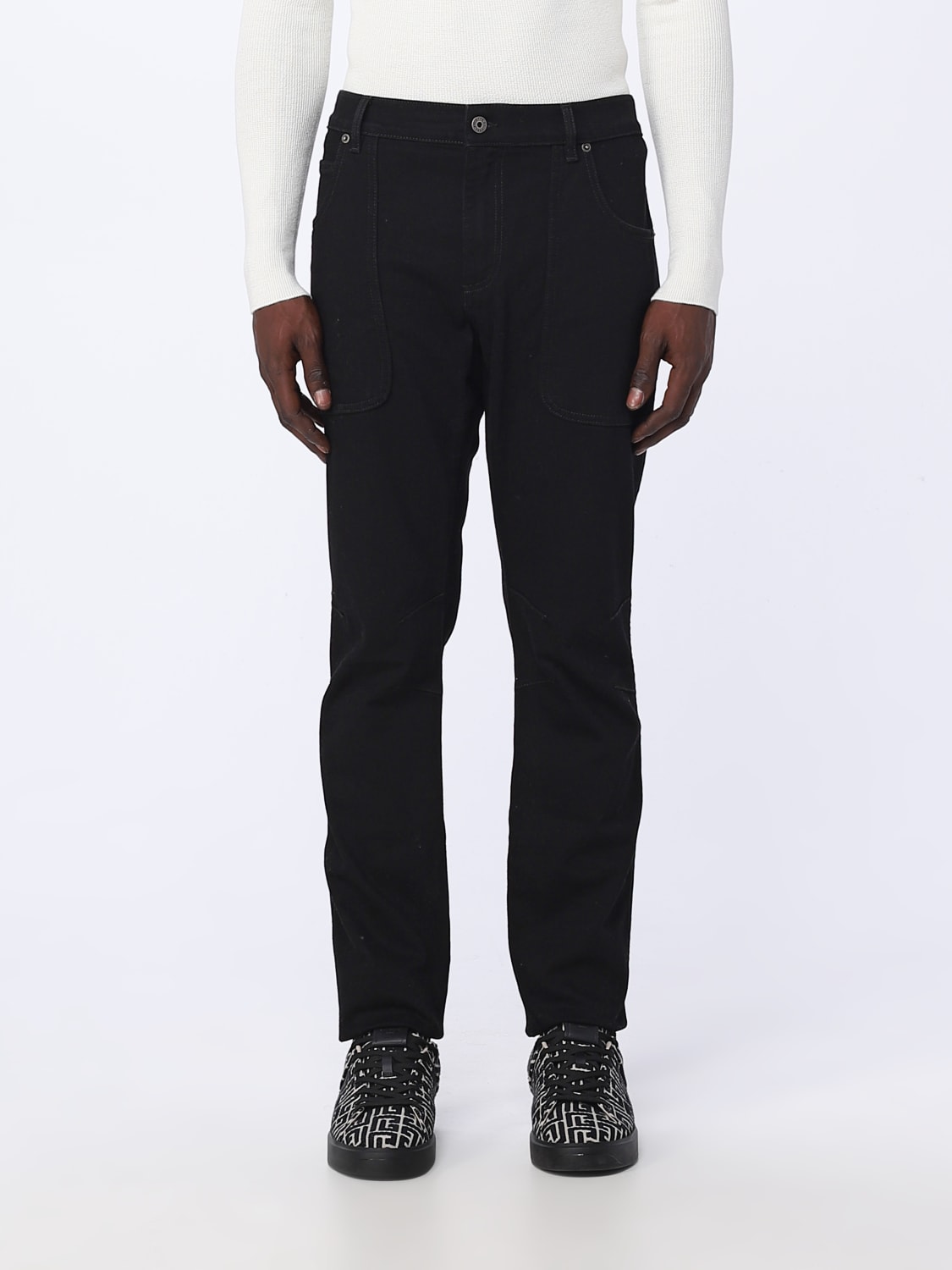 BALMAIN: jeans for man - Black | Balmain jeans BH1MG001DD71 online on ...