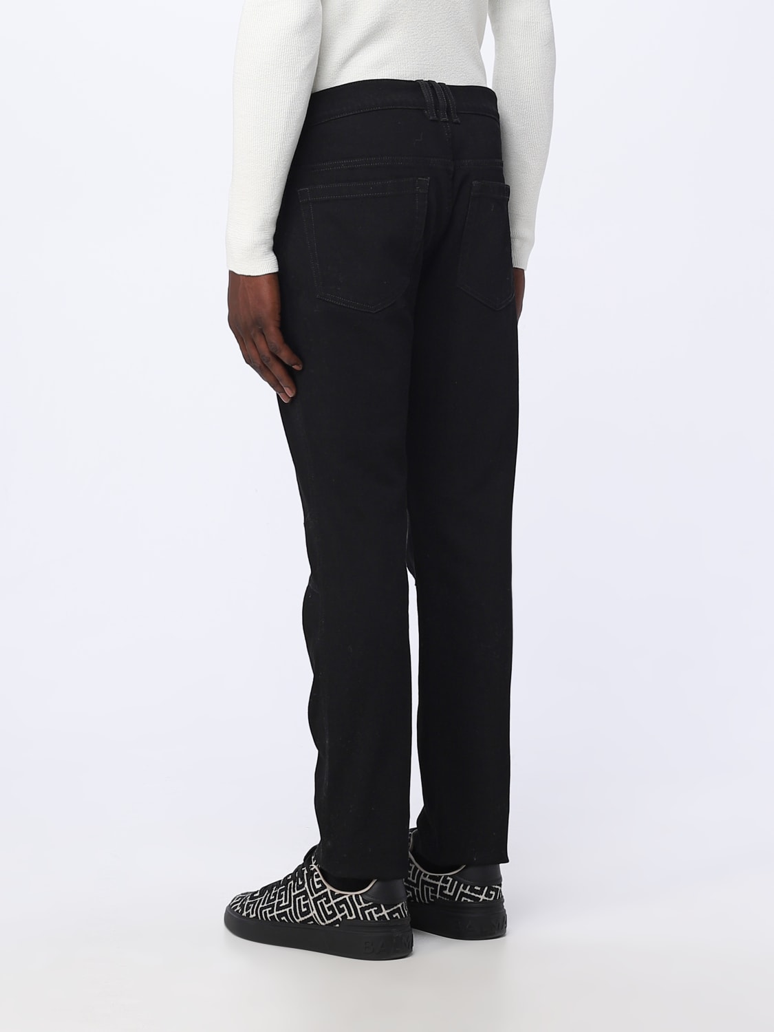 BALMAIN: jeans for man - Black | Balmain jeans BH1MG001DD71 online on ...