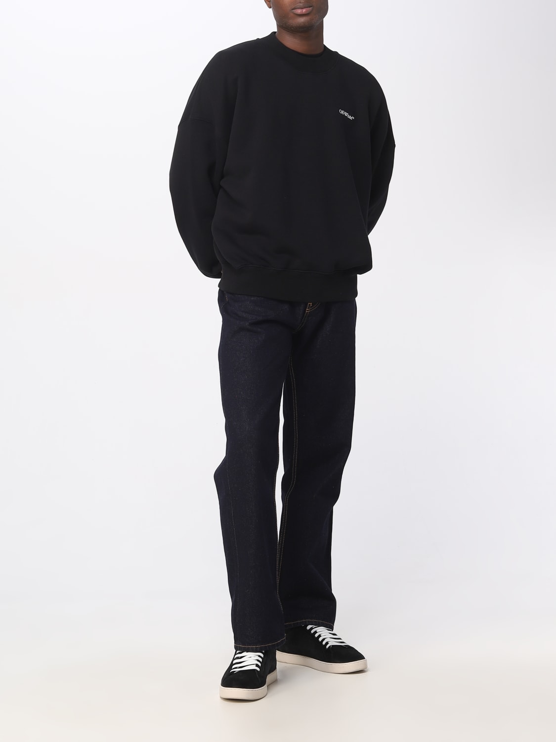 OFF-WHITE: sweater for man - Black | Off-White sweater OMBA070F23FLE004 ...