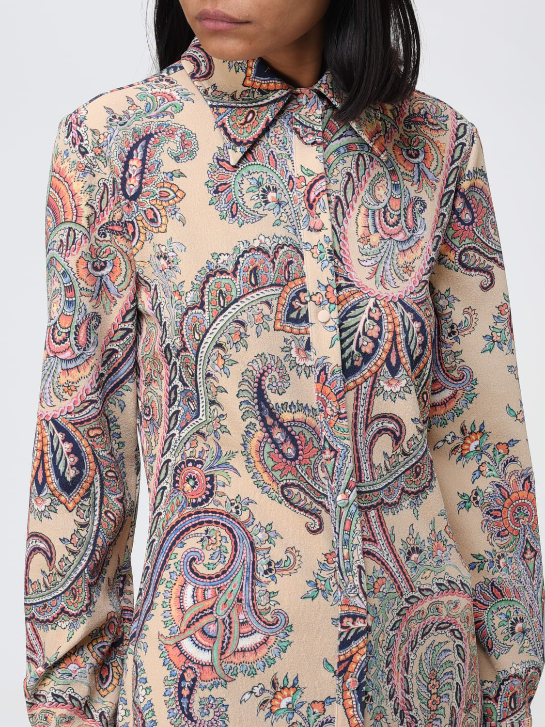 ETRO Vintage Paisley Print Womens Shirt Long Sleeve Size -  UK