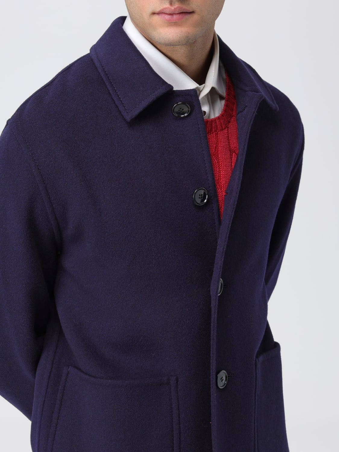 AMI Men's Two Button Wool Coat