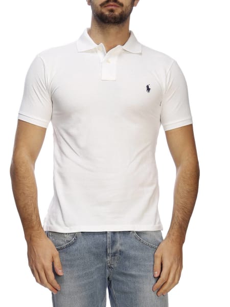 Slim-fit short-sleeved polo shirt in honeycomb cotton with embroidered Polo Ralph Lauren logo