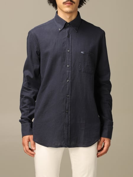 XC shirt in washed linen with button down collar