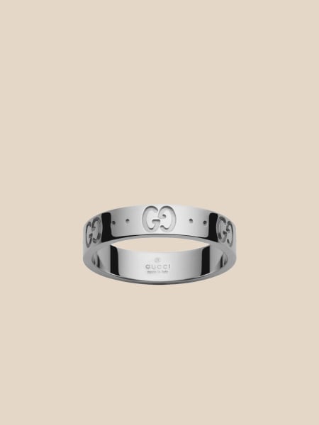 Women's Gucci: Icon Gucci ring in white gold with engraved GG