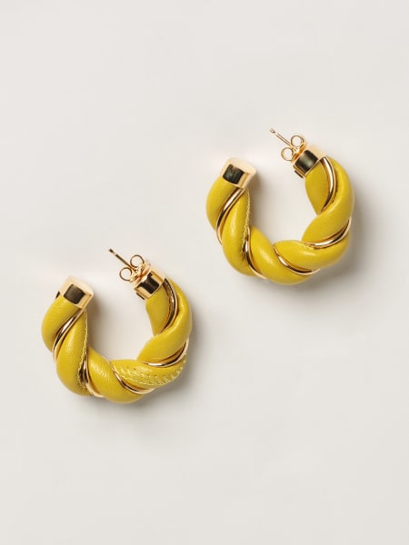 Bottega Veneta: Bottega Veneta earrings with circles in woven nappa