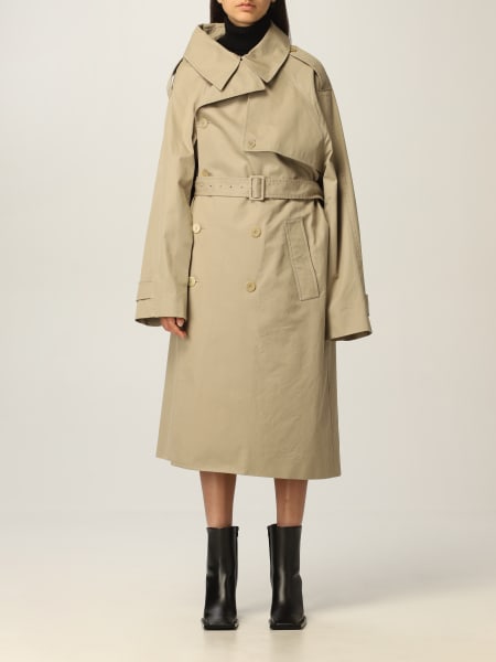 Trench asimmetrico Balenciaga in gabardine