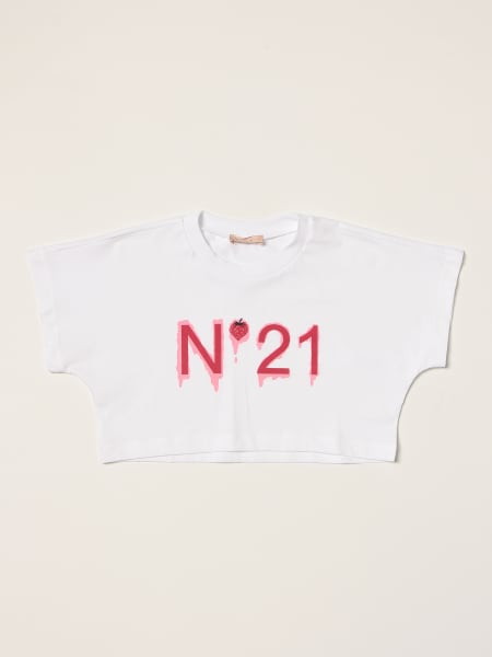 Kids' N° 21: Cropped T-shirt N ° 21 with logo