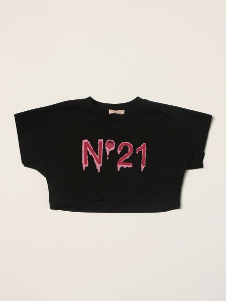 Kids' N° 21: Cropped T-shirt N ° 21 with logo