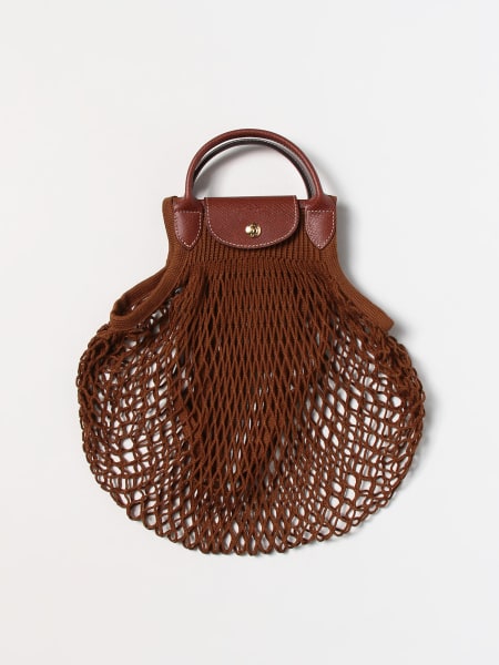 Leather tote bags: Longchamp Le Pliage mesh shopping bag