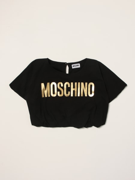 T-shirt Moschino: T-shirt cropped Moschino Kid con logo