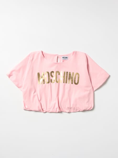 Moschino clothing: Moschino Kid cropped t-shirt with logo