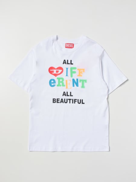 T-shirt Diesel in cotone con slogan