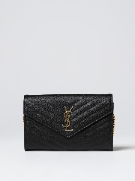 Borsa wallet Cassandre Saint Laurent in pelle grain de poudre