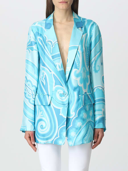 Etro silk blazer with print