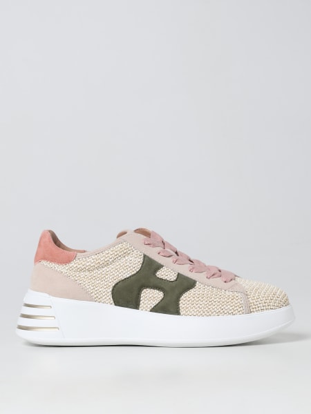 Hogan H564 sneakers in woven fabric and suede