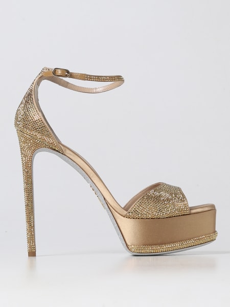 Anastasia Renè Caovilla sandals in satin and rhinestones