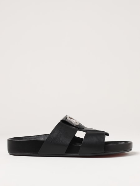 Christian Louboutin sandals: Christian Louboutin Dhabubizz slides in leather