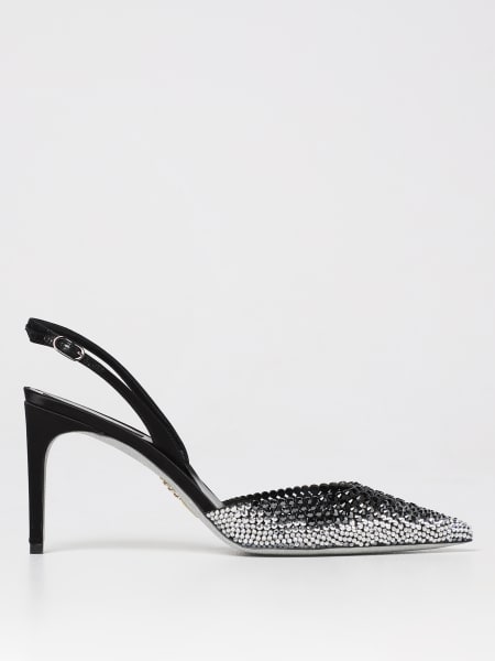 Rene Caovilla Jackie slingbacks in smoked rhinestone crystals