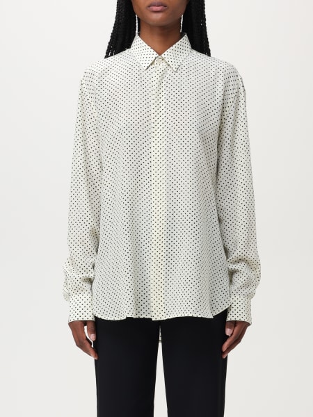 Saint Laurent shirt in silk with polka dot pattern