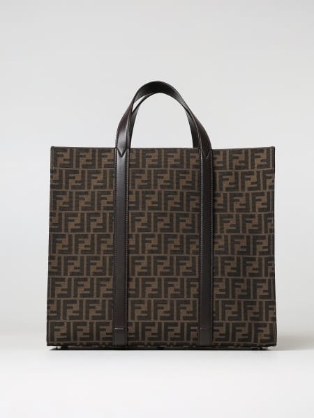 Men's Fendi: Fendi shopper bag in fabric with jacquard FF monogram