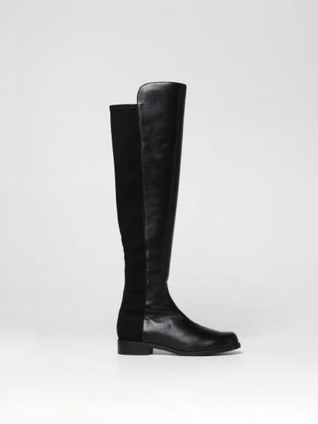 Stuart Weitzman 5050 boots in nappa leather and stretch knit